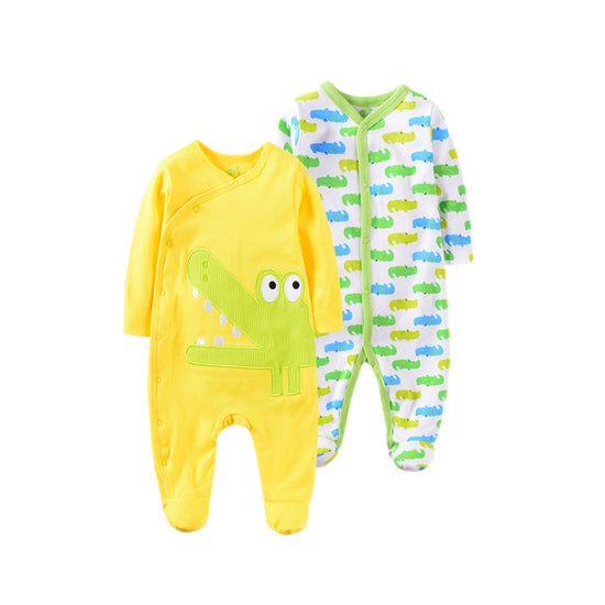 Long Climbing 0 1 Year Old Baby Suit Cartoon Embroidered Cotton Newborn Clothes Baby Long Sleeve Jumpsuit Kids&
