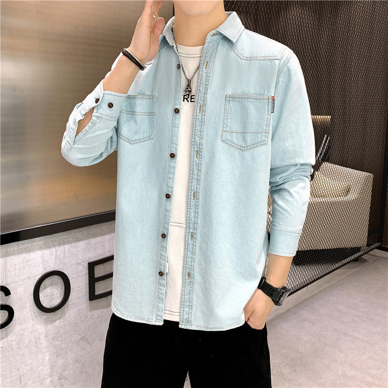 Qisha Men's Denim Shirt Fashion