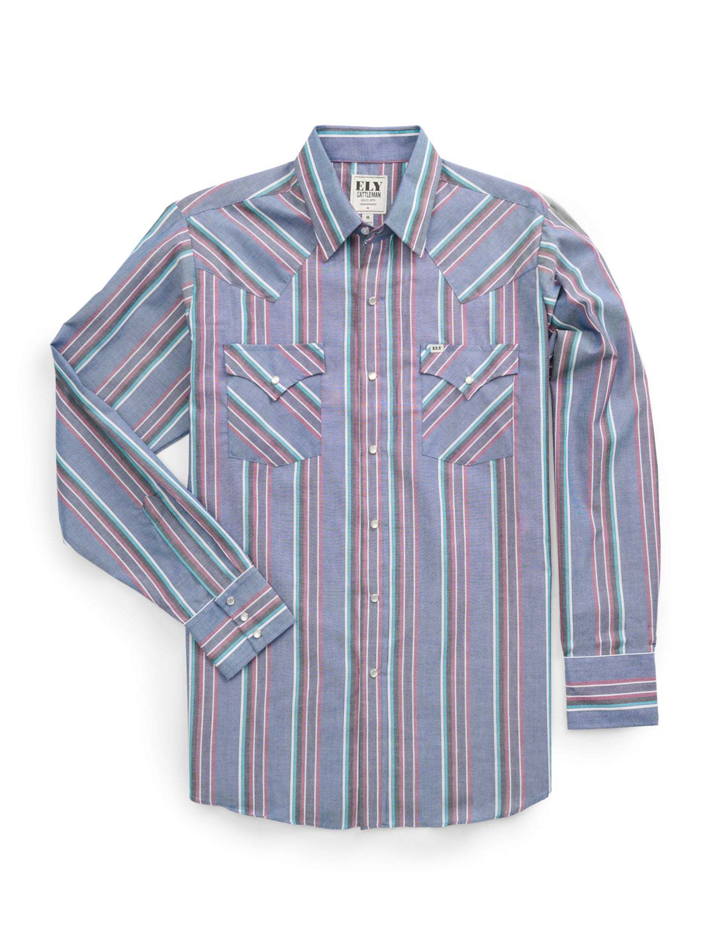 Fashionable Long-sleeve Western-style Striped Shirt For Men