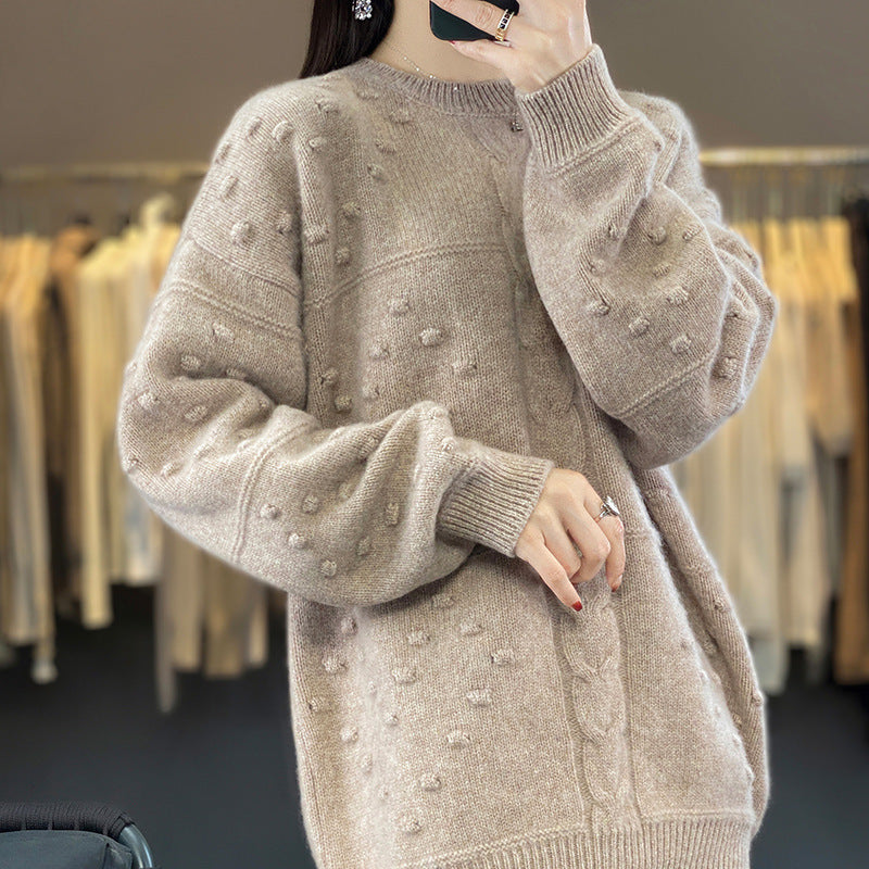 New Stylish Round-neck Wool Sweater For Womenversatile And Effortlessly Chic