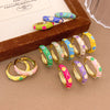 Ring 2025 New Flower Oil Drop Ring Niche High-End Enamel National Style Fashion Versatile Ring Accessories For Women