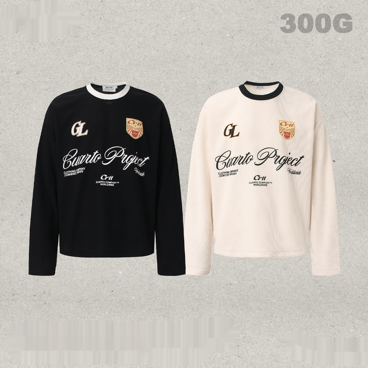 Niche Color-Block Waffle-Knit Men's Minimalist Letter Long-Sleeve Hoodie