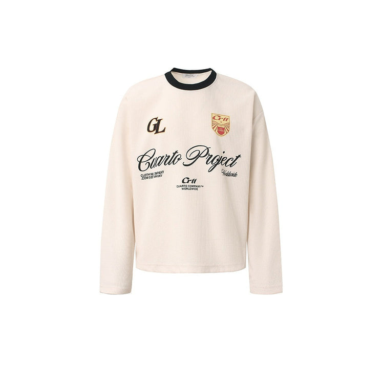 Niche Color-Block Waffle-Knit Men&