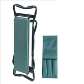 Foldable Outdoor Lawn Bench Chair With Tool Pouch Garden Rest TRENDFLOW