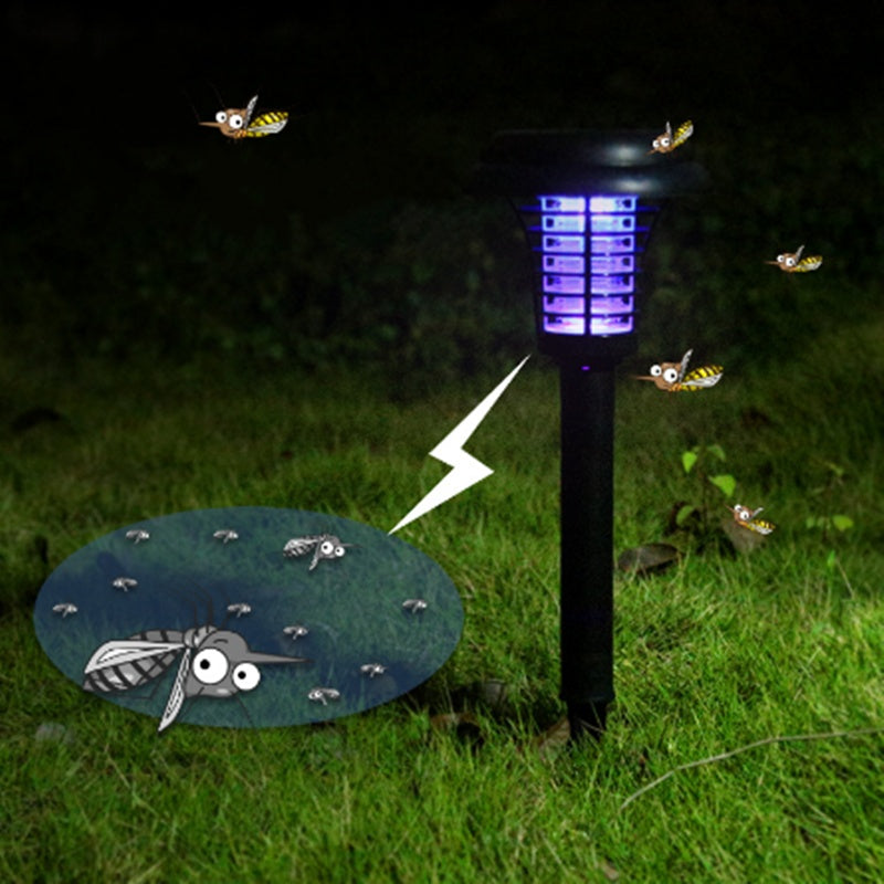 Solar Led Rechargeable Anti-Mosquito Lamp Electronic Fly Bug Zapper Insect Pest  Uv Trap Outdoor Garden Lawn Lamp TRENDFLOW
