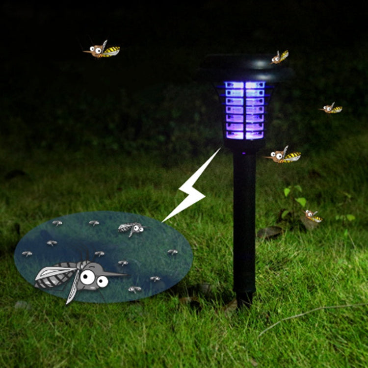 Solar Led Rechargeable Anti-Mosquito Lamp Electronic Fly Bug Zapper Insect Pest  Uv Trap Outdoor Garden Lawn Lamp TRENDFLOW