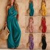 European And American Popular Women's Casual Outfit Amazon Independent Site One-Shoulder Cotton-Linen Wide-Leg Pants Two-Piece Set