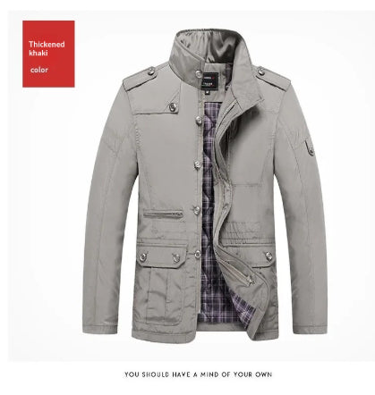Giacca da uomo di media lunghezza, nuova, autunno e inverno, antivento, casual, oversize, ampia