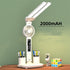 Foldable LED Table Light Eye Protection Multifunction Desk Lamp With Thermometer Calendar Fan Pen Holder Study Reading Fan Light TRENDFLOW