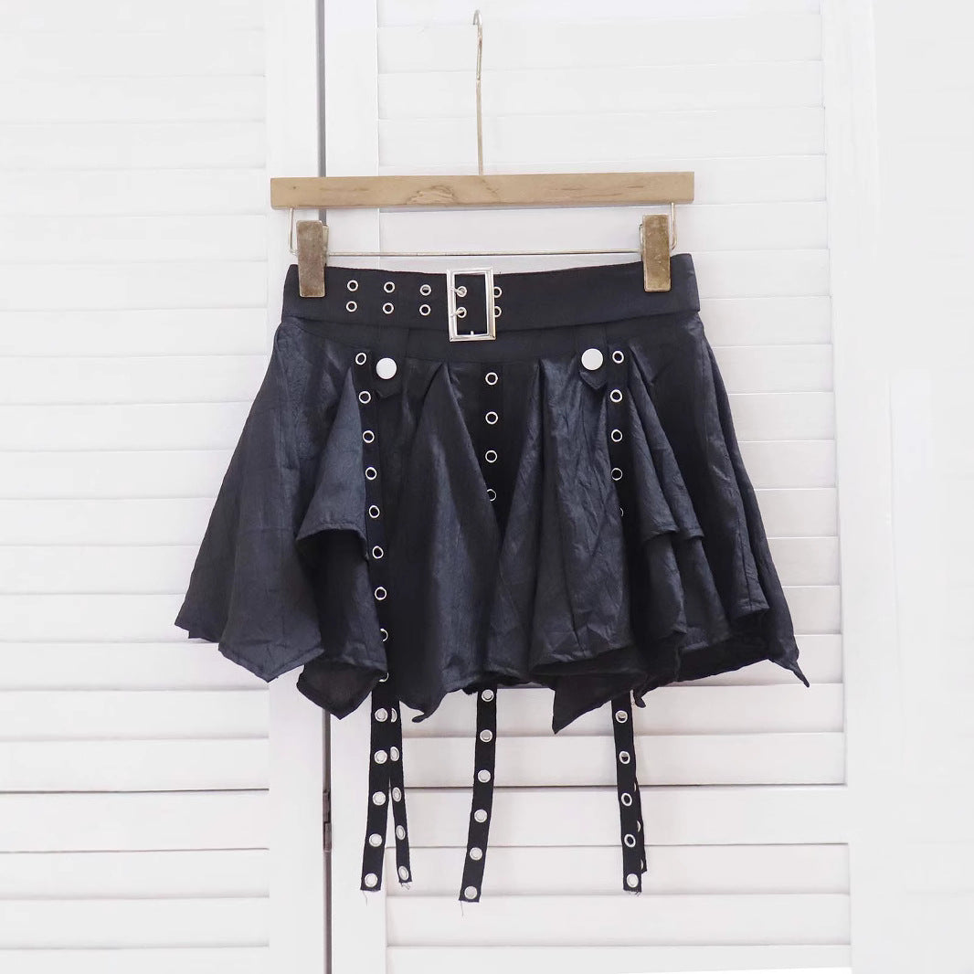 Irregular Ribbon South Korean Dongdaemun Women's Wear Ruffled Pleated Tutu Skirt