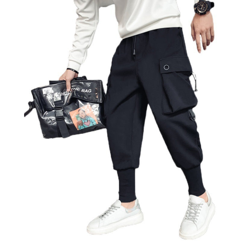 Men's Hong Kong-style Slim-fit Multi-pocket Work Pants